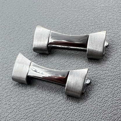 4 pièces 16x2.3x2.4 mm S/s Liens d'extrémité incurvés Bars de la bracelet Bracelet Watch Band