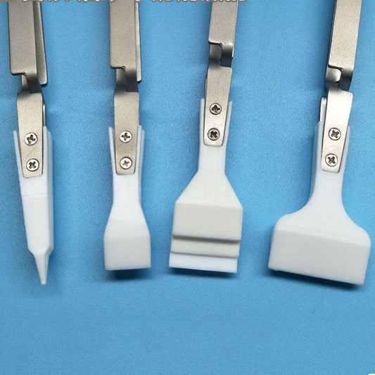 PTFE tweezers, acid and alkali resistant, self-locking for delicate silicon wafer handling