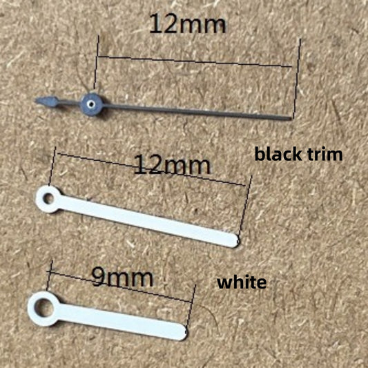 12x12x9mm Round Pointed White Painted Watch Hands Set for Ronda 515 Quartz Movement