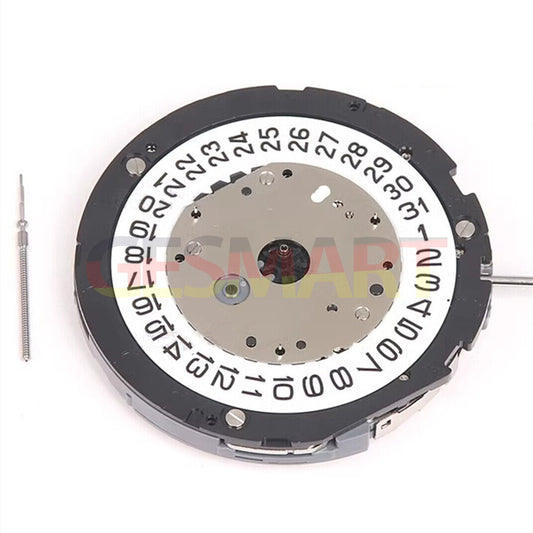 Miyota 6S30 quartz watch movement with date at 4, small seconds at 2, 6, and 10 positions.