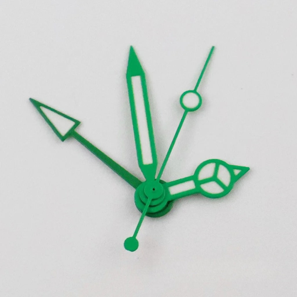 GMT Pointers NH34 Ghost 4 Hands Green Luminous Watch Hands for NH35 NH34A 4R34