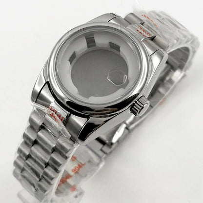 31MM Round Bezel Sapphire Glass Presidential bracelet Watch Case for NH05 NH06