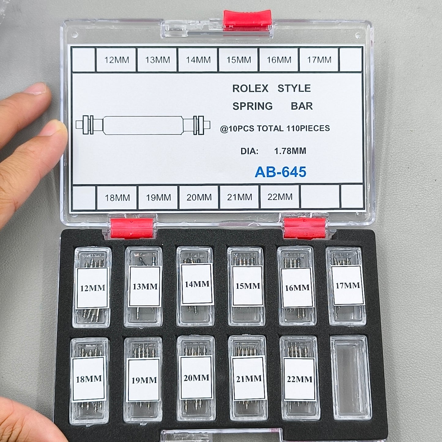 Assortment 110 PIECES Dia 1.78mm RLX Style Spring Bar