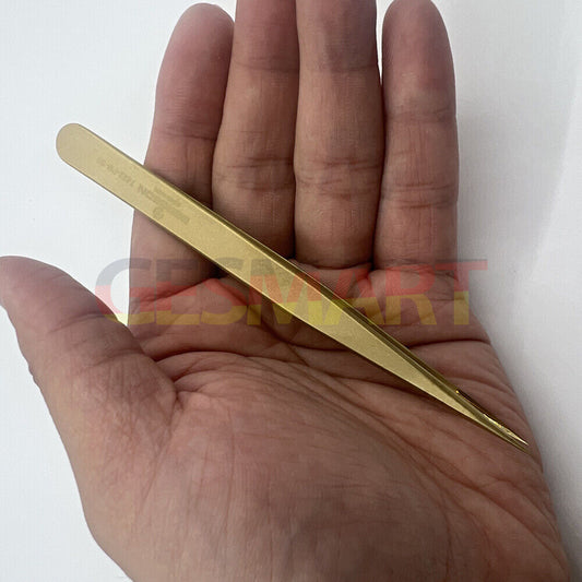 Bergeon 7422-PM-S5 brass anti-magnetic tweezers for precise watch repair and assembly tasks