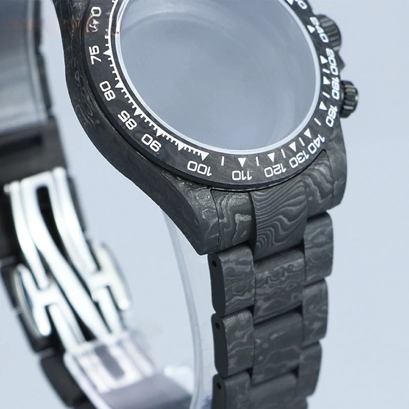 4130/VK63 Carbon Fiber Case 38mm, Carbon Fiber Bezel, Sapphire Crystal, 3ATM
