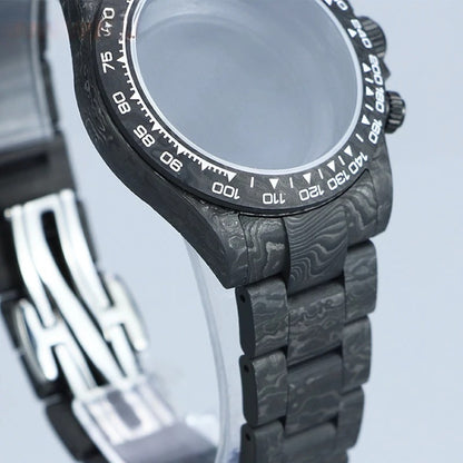 4130/VK63 Carbon Fiber Case 38mm, Carbon Fiber Bezel, Sapphire Crystal, 3ATM
