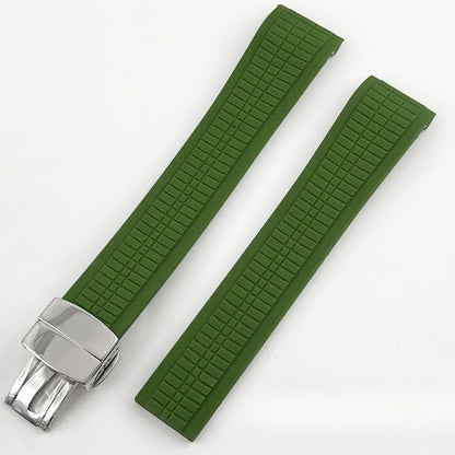 Brown Rubber Strap 40mm Sapphire Glass Watch Case for NH34 NH35 NH36 NH38 4R35