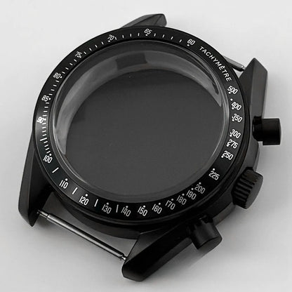 PVD Black 40mm Men's Watches Metal Watch Case For VK63 VK64 for 20mm Strap