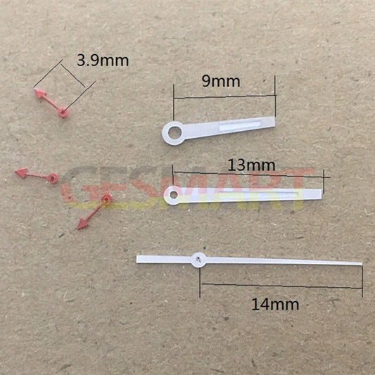 Square pointed silver trim 13mm watch hands compatible with Miyota OS10 OS20 OS22 OS60 OS80.