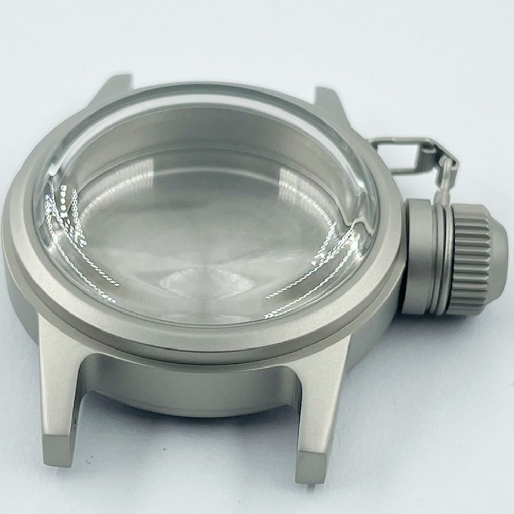 Matted silver 28.5mm kettle watch crown, vintage style case for NH35 NH36 movements.