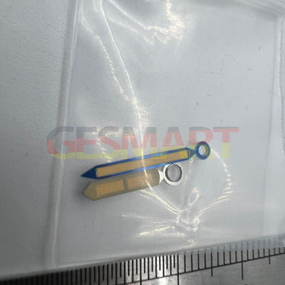 Green luminous watch hands with blue trim for ST3600/ST3620 ETA6497/6498 mechanical watch movements, precise fit.