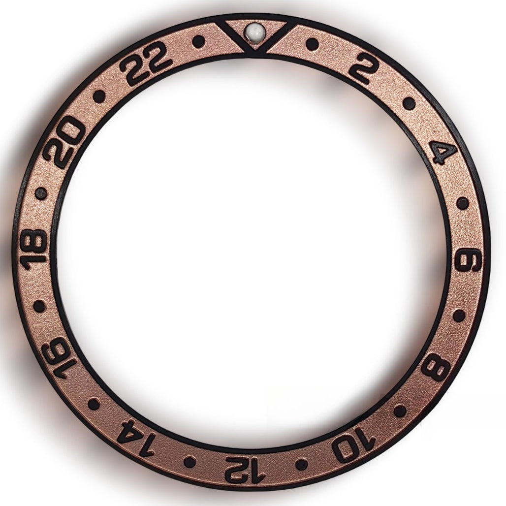 38X30.7Mm Pink Aluminum Watch Bezel Black Raised Font Watch Part