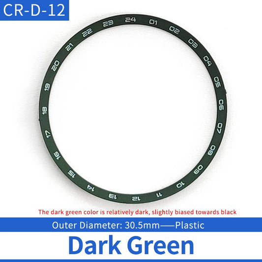 Modified Dark Green Plastic Watch Chapter Ring Suitable For Skx007 NH35 NH36 Movement