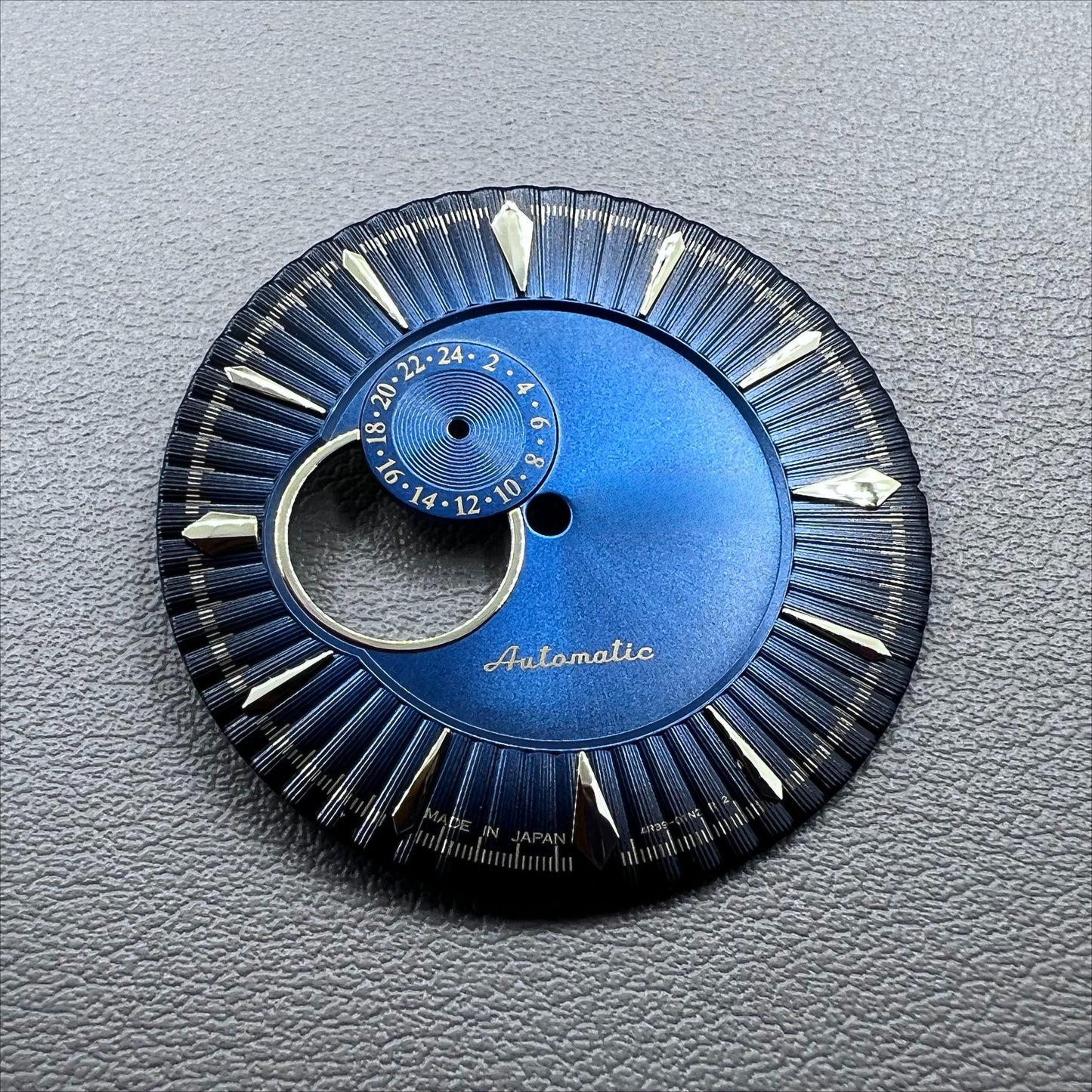 35mm Watch Dial Dark Blue Golden Nail Cocktail Modified Diving for NH39 Movement