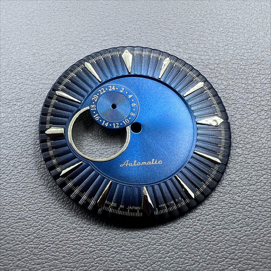 35mm Watch Dial Dark Blue Golden Nail Cocktail Modified Diving for NH39 Movement