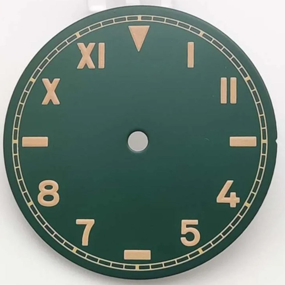 Modified Vintange Lume 28.5mm Green Watch Dial for NH35/NH36/2824/8215 Movement