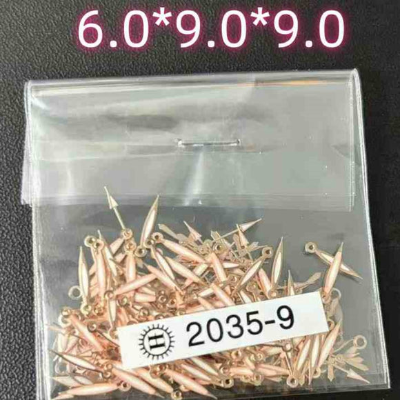 100sets 9mm Rose Golden Trim Leaf Shape Watch Hands for Miyota 2035 2115 PC21