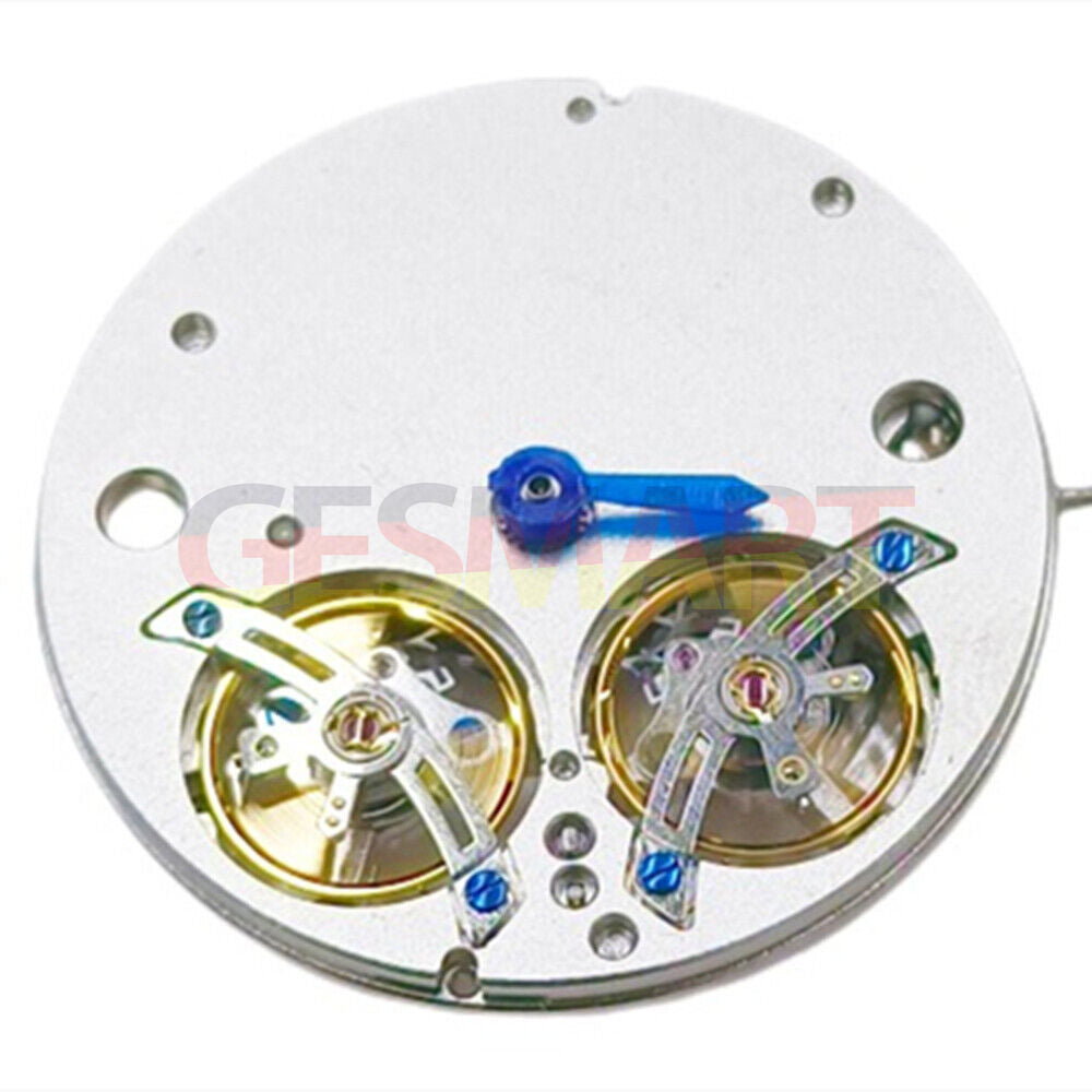 China Made Silver Hollow Automatisches mechanisches Uhrwerk Doppeltes blankes Unruhrad