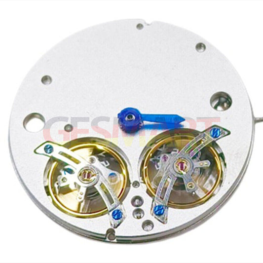 China Made Silver Hollow Automatisches mechanisches Uhrwerk Doppeltes blankes Unruhrad