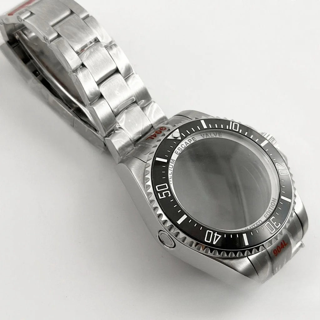 44mm Watch Case for Deep SEA Style for NH34 NH35 NH36 Rotating Bezel Solid Back