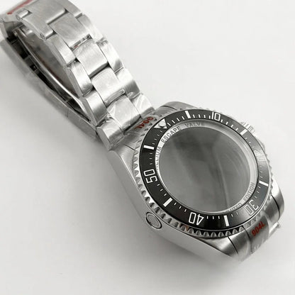 44mm Watch Case for Deep SEA Style for NH34 NH35 NH36 Rotating Bezel Solid Back