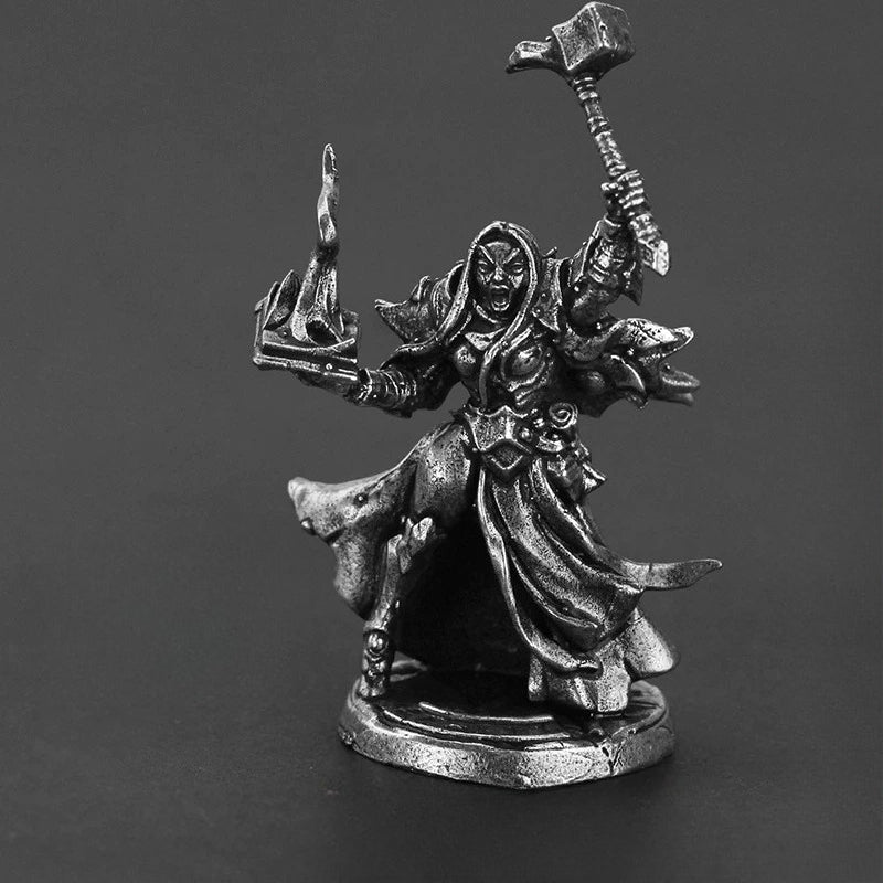 Ashen Arcanist Knight Copper Figurine White Bronze Fantasy Wargame 202-3