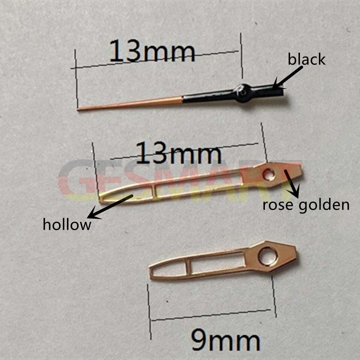 13 mm roségoldene Zierleiste, hohle Uhrzeiger für Miyota 2315, 2035, 2036, 2115, 2305