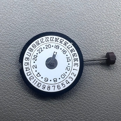 Swiss Ronda 505 24D quartz watch movement with date at 6 o'clock, precision timekeeping for accessories.