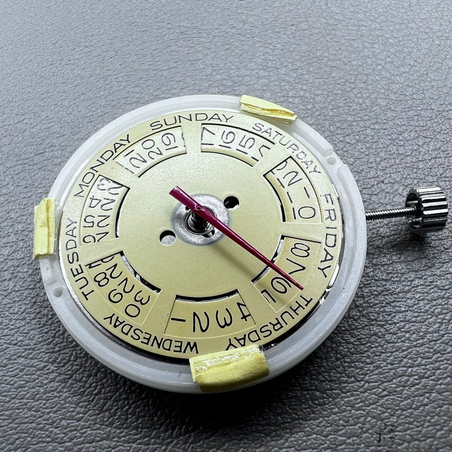 Tianjin Seagull T16 watch with golden dial, day-date display, automatic mechanical movement for classic style.