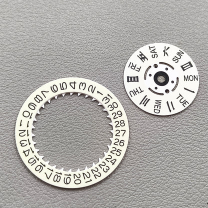 Green Lume White Date Disk Wheel Week Wheel for Seiko NH36 Movement Date@3.8