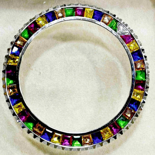 Rainbow Daytona T-Shaped Square Diamond Moissanite Watch Bezel Fit For 116599