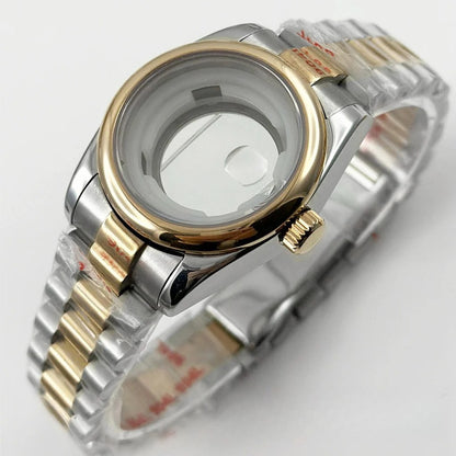 31MM Round Bezel Sapphire Glass Presidential bracelet Watch Case for NH05 NH06