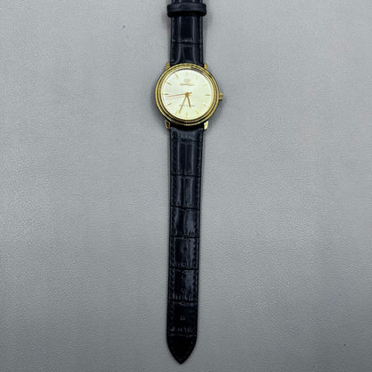 35mm Black Strap Round Golden Case Golden Dial Tianjin Seagull Manual Mechanical Watch