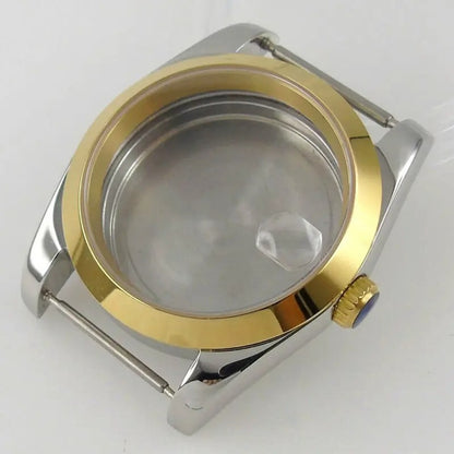 Polish 36/39MM Sapphire Glass Two Tone Watch Case Fit NH35 NH36 NH38 2824