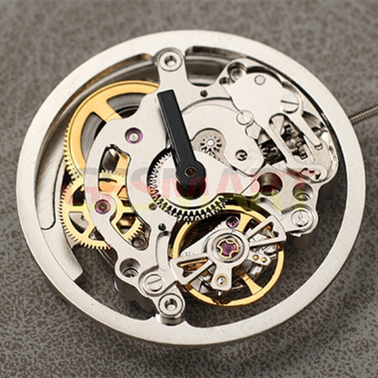 Shanghai brand silver hollow watch accessory showcasing multifunctional automatic mechanical movement details.