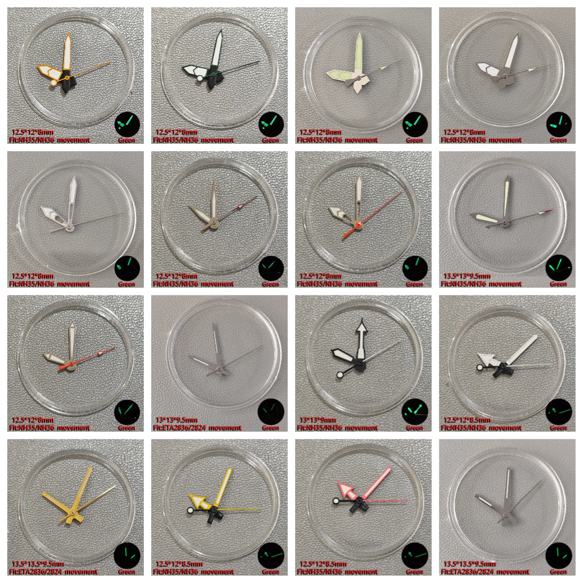 NH35 NH36 Luminous C3 Green for NH35/NH36 ETA 2836 2824 Watches Hand