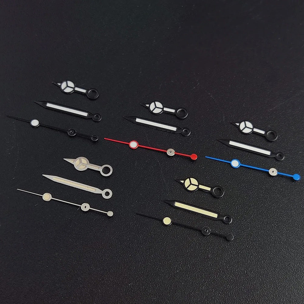 Green luminous watch hands compatible with NH35 NH36 ETA 2836 2824 Miyota 8205 8215 movements.