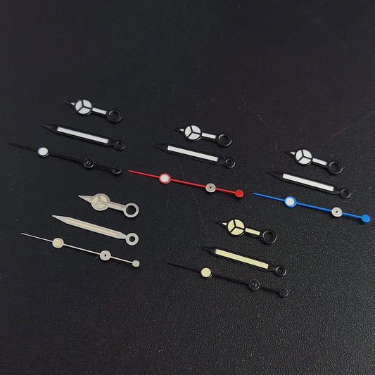 Green luminous watch hands compatible with NH35 NH36 ETA 2836 2824 Miyota 8205 8215 movements.