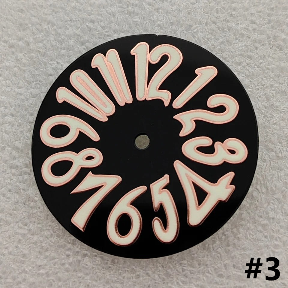 33.2mm Modified Enamel with Faint Luminous Large Watch Dials for NH35 Movement