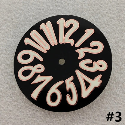 33.2mm Modified Enamel with Faint Luminous Large Watch Dials for NH35 Movement