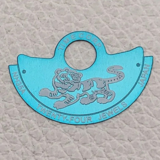 Light blue Tiger Rotor with detailed overlay for NH35 NH36 7S26 4R35 watch movements.