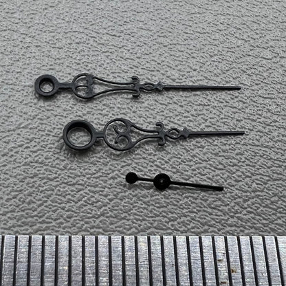 Black floral-style watch hands for Seagull ST3600 ST3621 and ETA6497 movements by Schwarze.