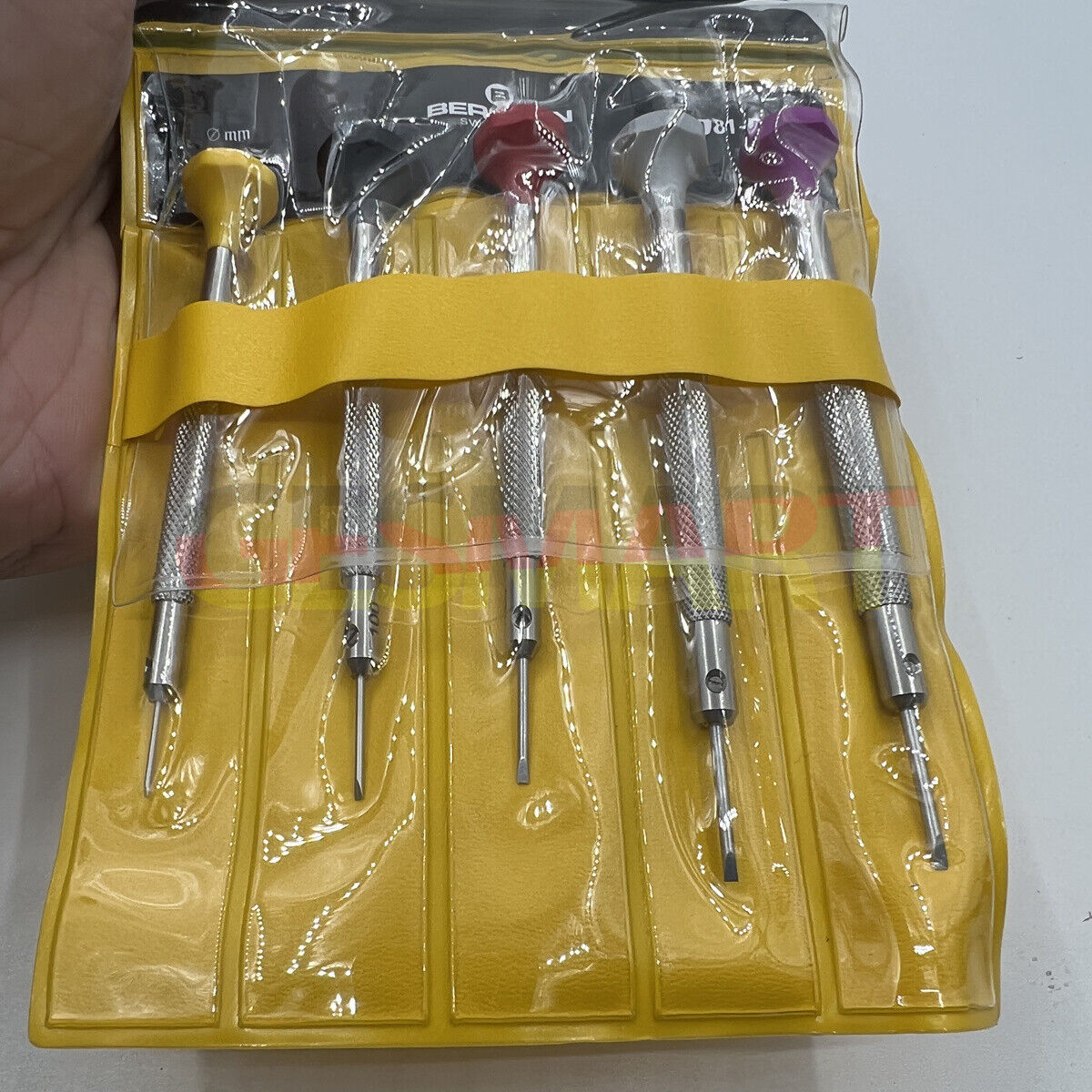 Bergeon 30081-P05 set of 5 ergonomic screwdrivers for precise watch accessory repairs and adjustments.