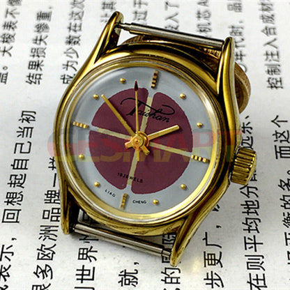 Liaocheng TAISHAN 26mm gold manual mechanical lady watch with 19 jewels and nail markers for elegant style