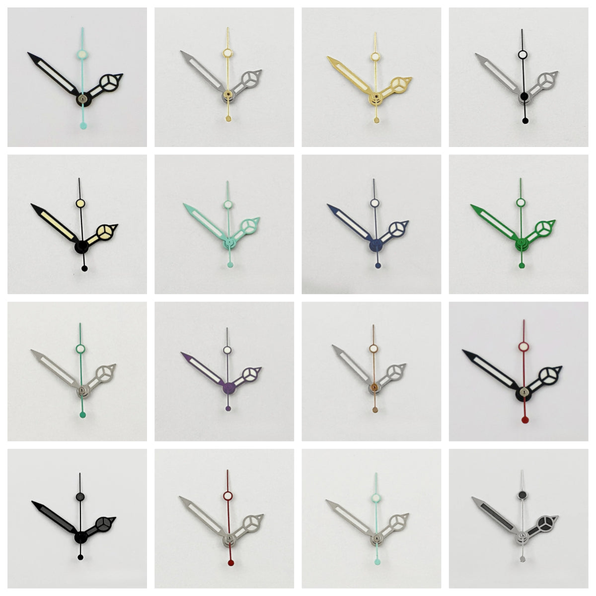 Ghost Hands Blue Green Red SUB Watch Hands Green Luminous for NH34/35 NH36 4R 7S