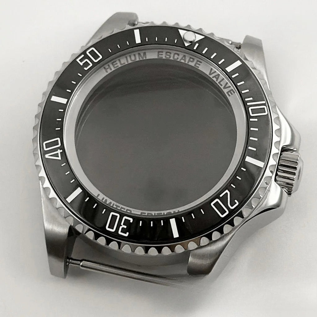 44mm Black Blue GMT Ceramic Bezel Watch Case for Deep SEA for NH34 NH35 NH36