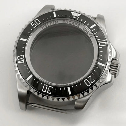 44mm Black Blue GMT Ceramic Bezel Watch Case for Deep SEA for NH34 NH35 NH36