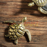 Solid Copper Longevity Turtle Trinket Vintage Handmade Bronze Model Figurines