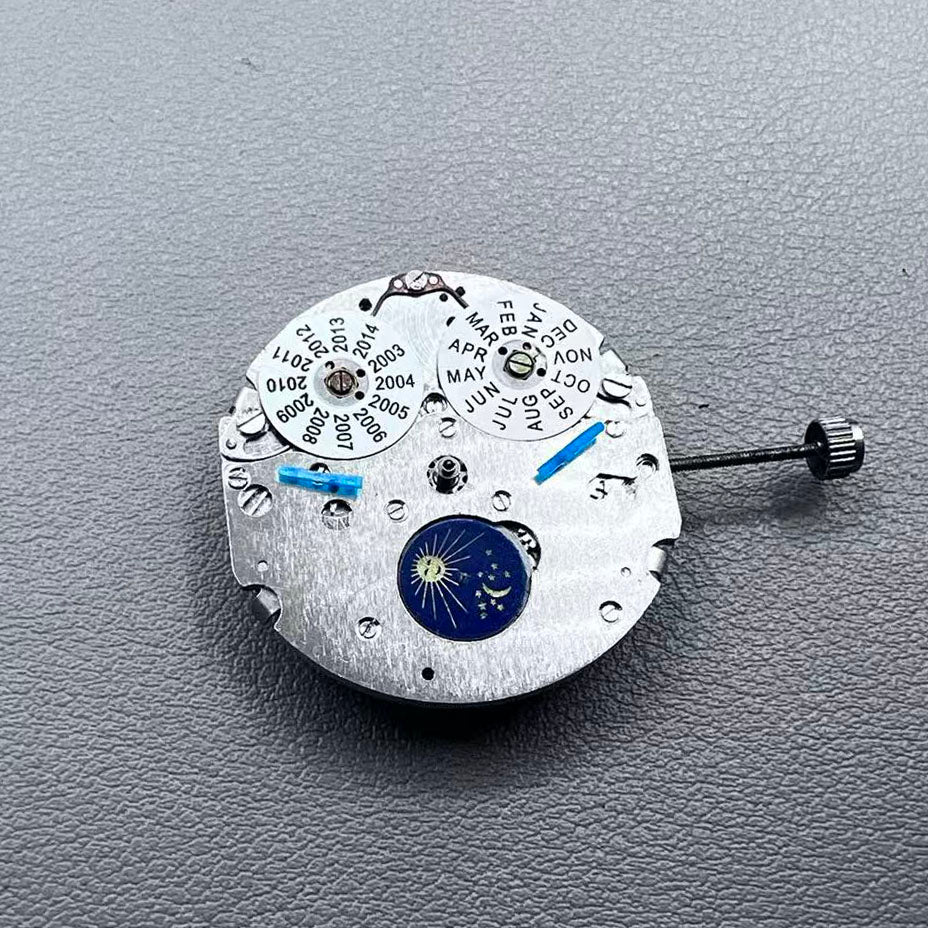 Perpetual calendar watch with automatic mechanical movement, moon phase at 6 o'clock