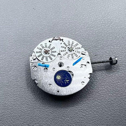 Perpetual calendar watch with automatic mechanical movement, moon phase at 6 o'clock